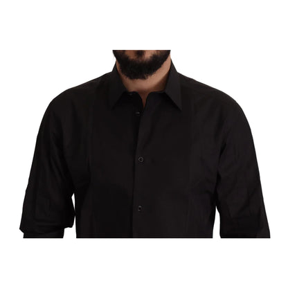 Dolce & Gabbana Black GOLD Slim Fit Tuxedo Dress Shirt