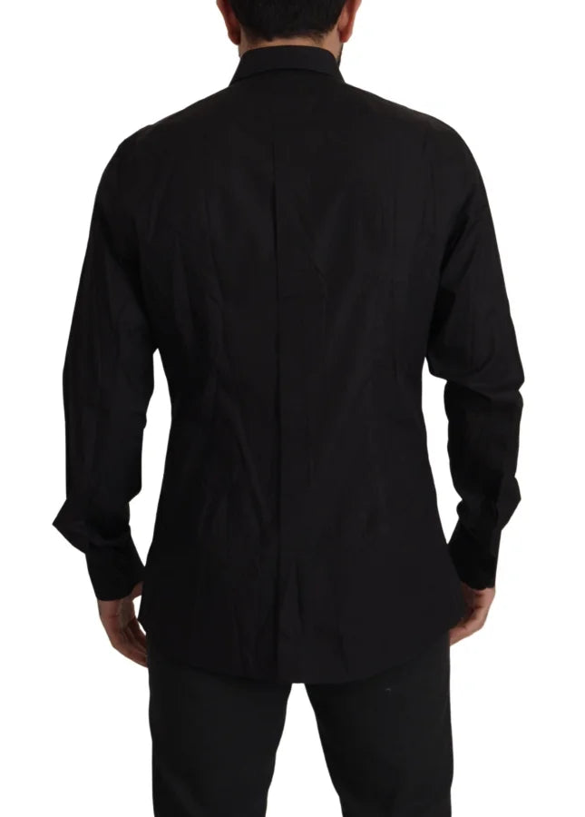 Dolce &amp; Gabbana Black GOLD Slim Fit Tuxedo Dress Shirt
