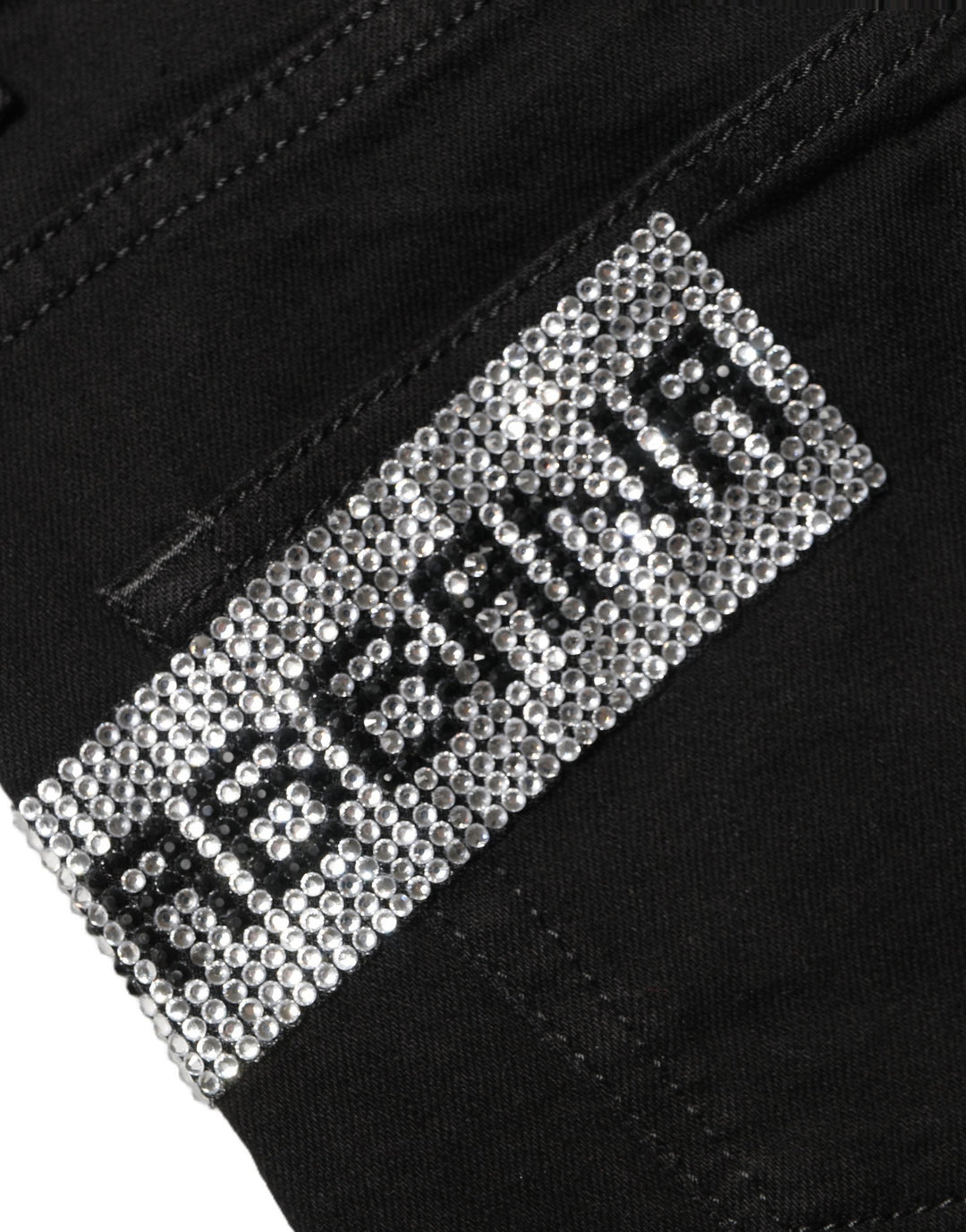 Dolce &amp; Gabbana Black Grace Rhinestone Highwaist Denim Jeans