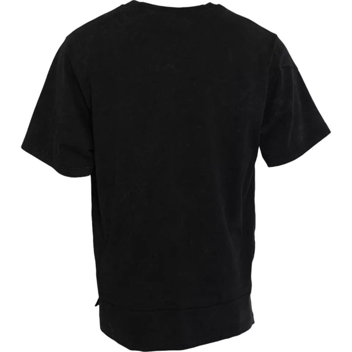 Dolce &amp; Gabbana Black Graphic Print Cotton Crew Neck T-shirt