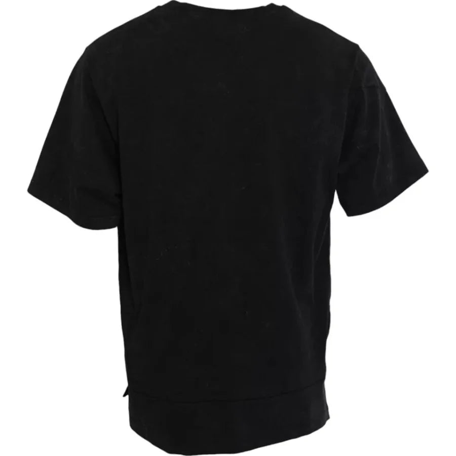 Dolce &amp; Gabbana Black Graphic Print Cotton Crew Neck T-shirt