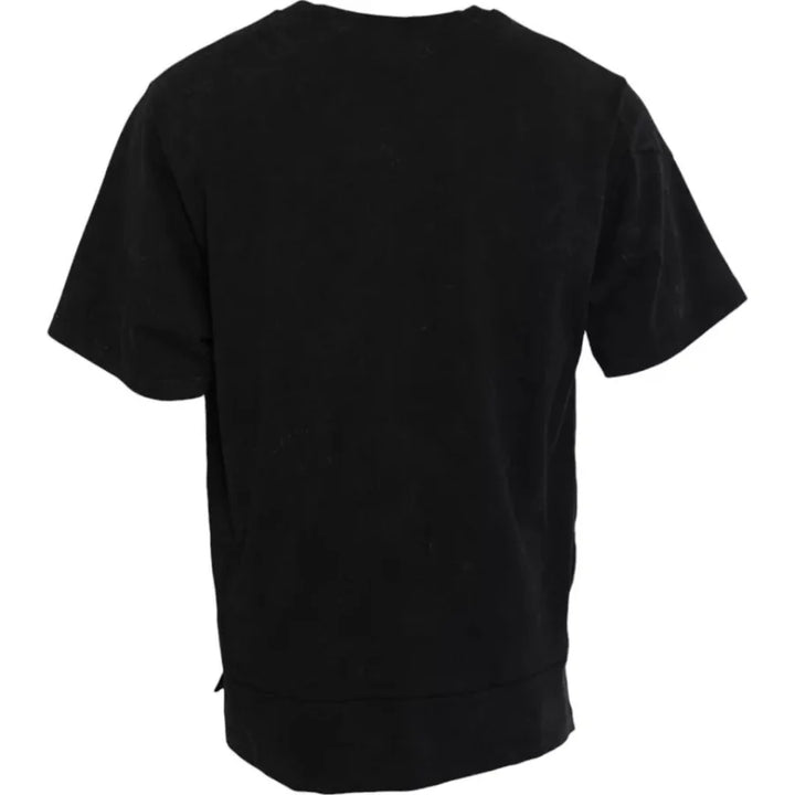 Dolce &amp; Gabbana Black Graphic Print Cotton Crew Neck T-shirt