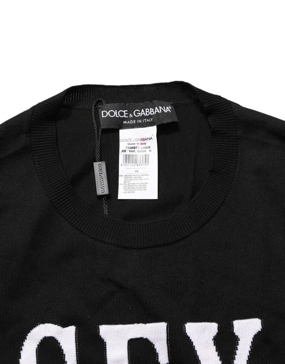 Dolce &amp; Gabbana - Black Graphic Print Long-Sleeved Top