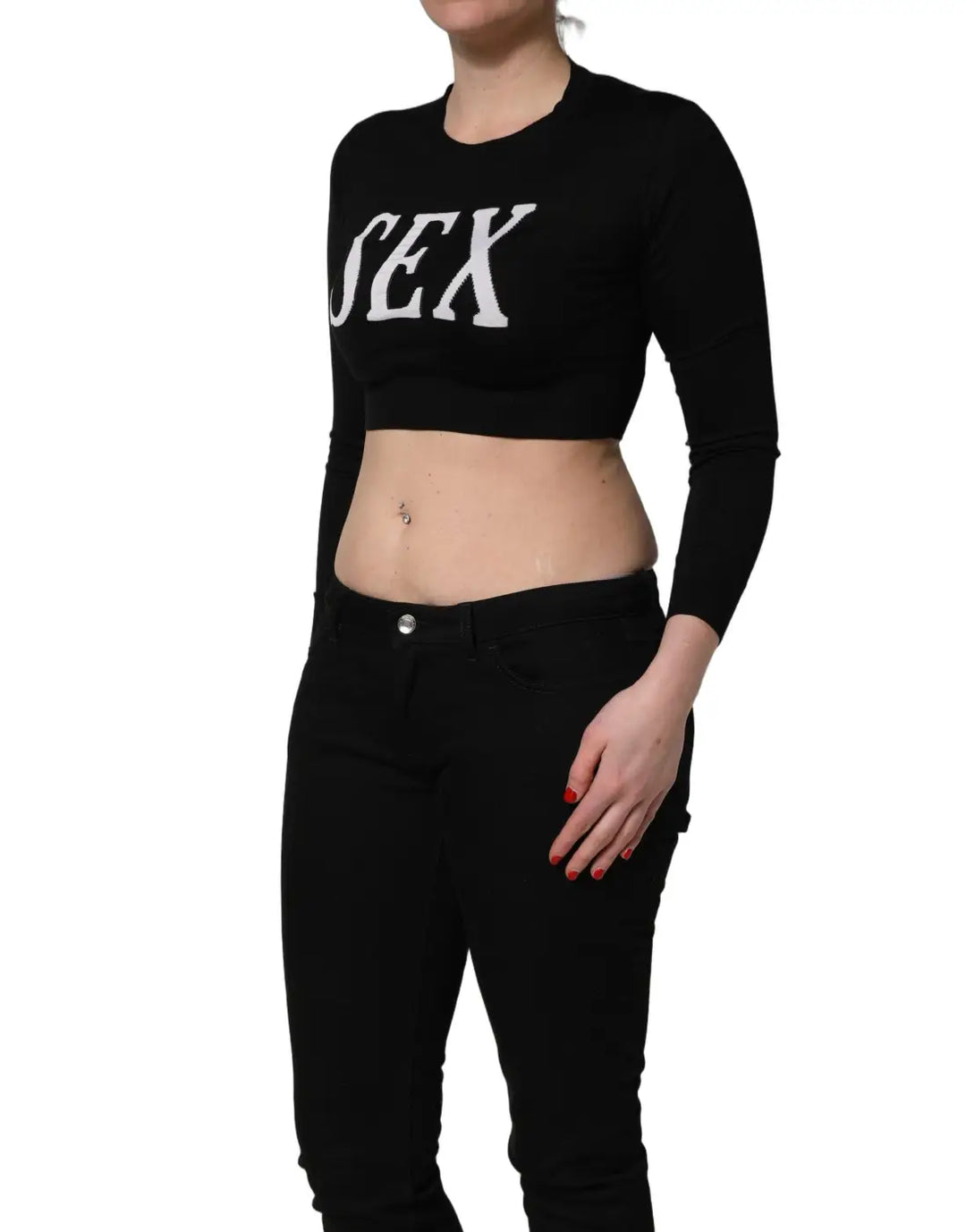 Dolce &amp; Gabbana Black Graphic Print Long-Sleeved Top