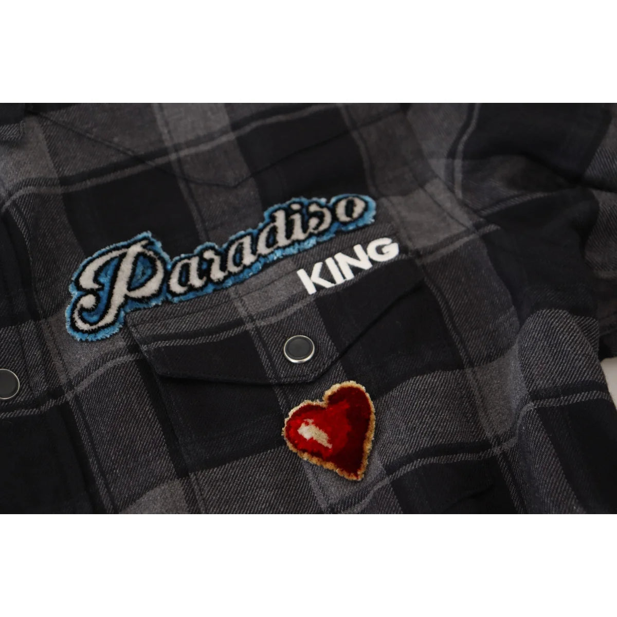 Dolce & Gabbana Black Gray Check Long Sleeves Cotton Shirt