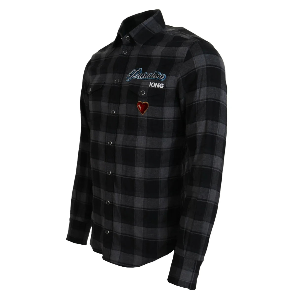 Dolce & Gabbana Black Gray Check Long Sleeves Cotton Shirt