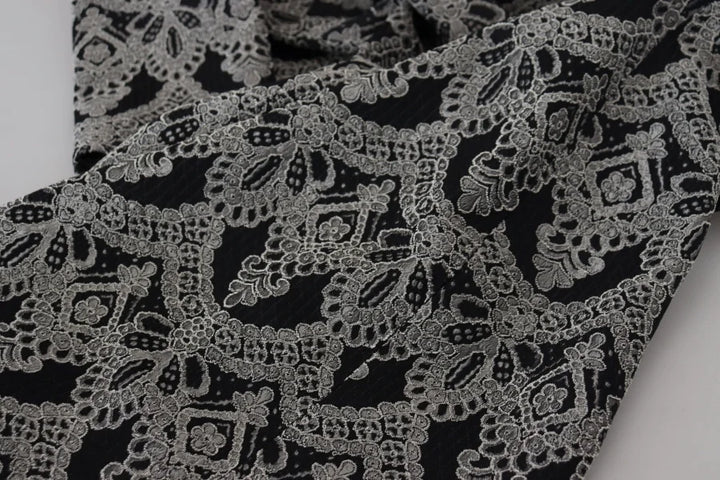 Dolce &amp; Gabbana Black Gray Jacquard Sheath Bodycon Dress