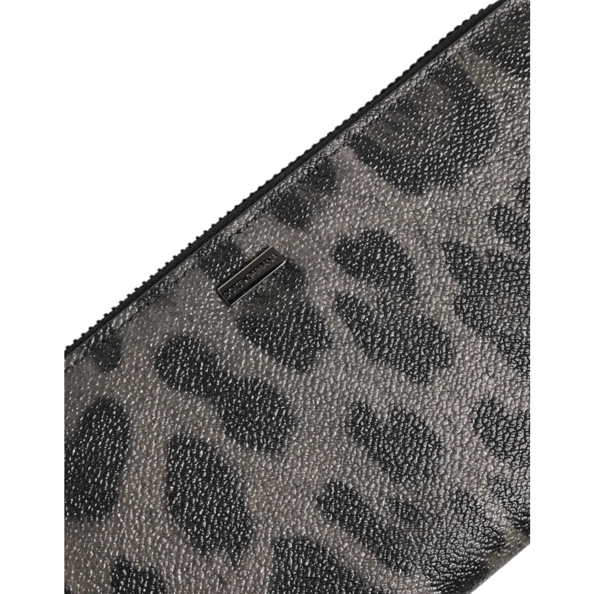 Dolce & Gabbana Black Gray Leather Zip Continental Wallet for Men