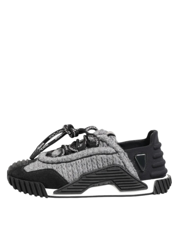 Dolce &amp; Gabbana Black Gray NS1 Low Top Sneakers Shoes