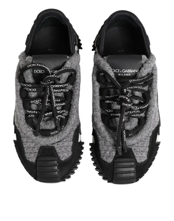 Dolce &amp; Gabbana Black Gray NS1 Low Top Sneakers Shoes