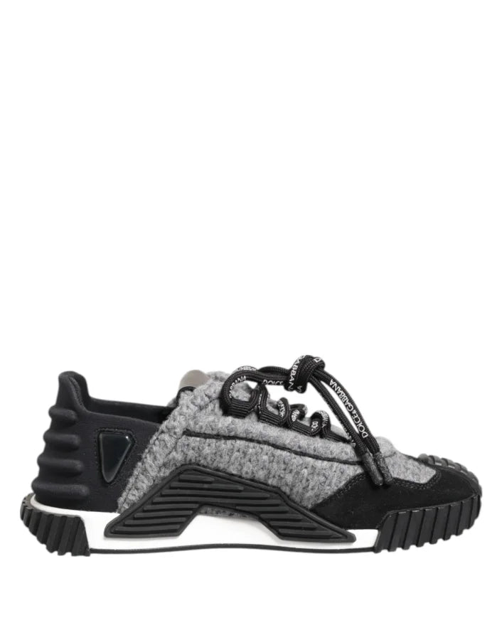 Dolce &amp; Gabbana Black Gray NS1 Low Top Sneakers Shoes