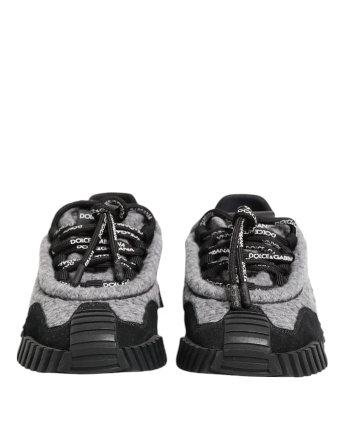 Dolce &amp; Gabbana Black Gray NS1 Low Top Sneakers Shoes