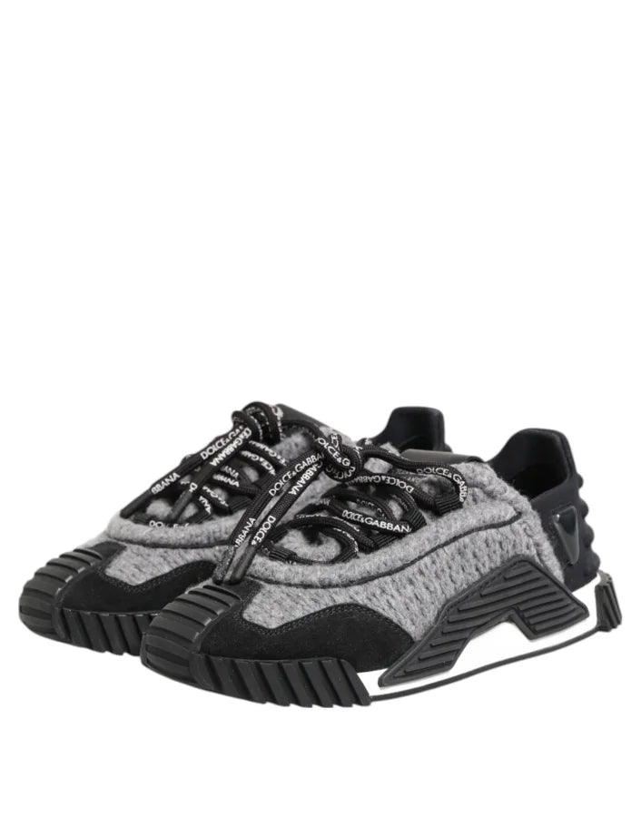 Dolce &amp; Gabbana Black Gray NS1 Low Top Sneakers Shoes