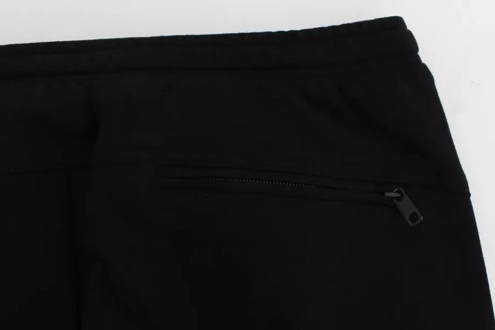 Dolce &amp; Gabbana Black Gray Wool Casual Trousers Stripe Pants