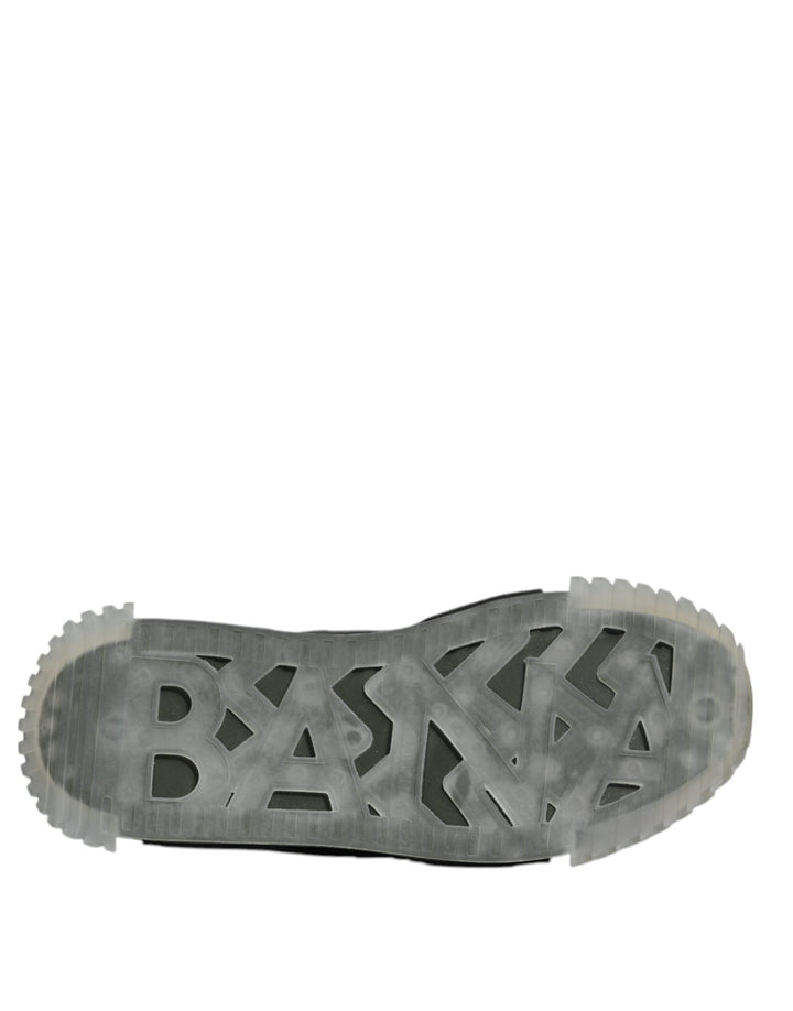Dolce &amp; Gabbana Black Green Camo Ns1 Low Top Sneakers Shoes