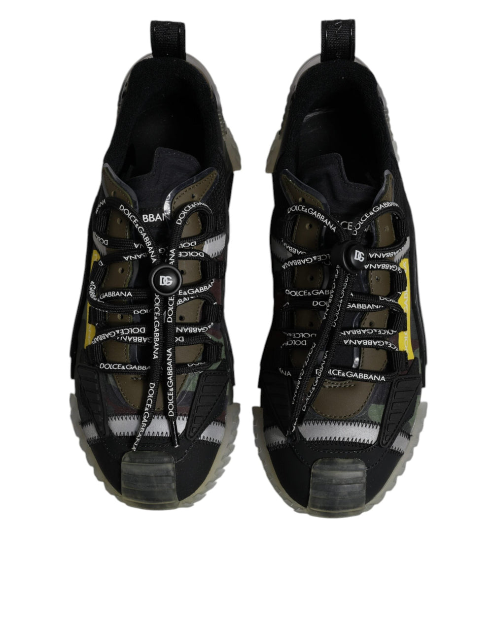 Dolce & Gabbana Black Green Camo Ns1 Low Top Sneakers Shoes