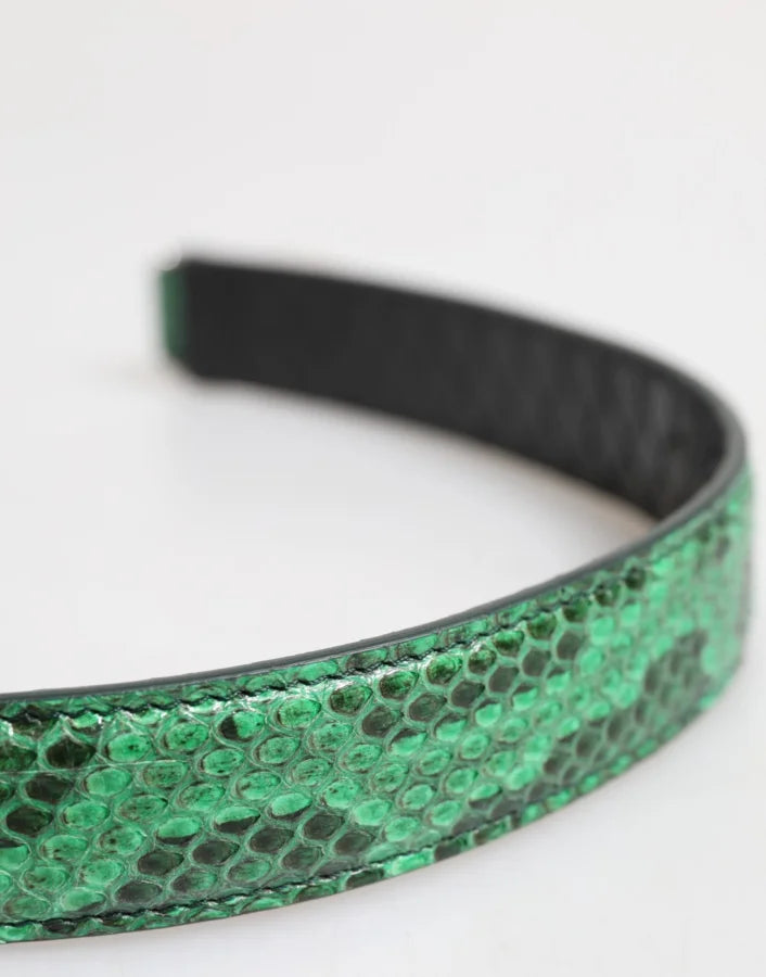 Dolce &amp; Gabbana Black Green Exotic Leather Bag Shoulder Strap