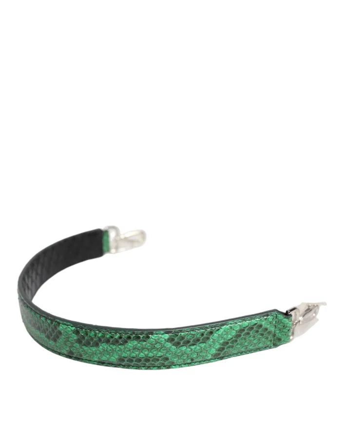 Dolce &amp; Gabbana Black Green Exotic Leather Bag Shoulder Strap