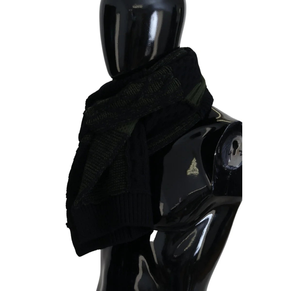 Dolce & Gabbana Black Green Knitted Men Neck Wrap Shawl Scarf