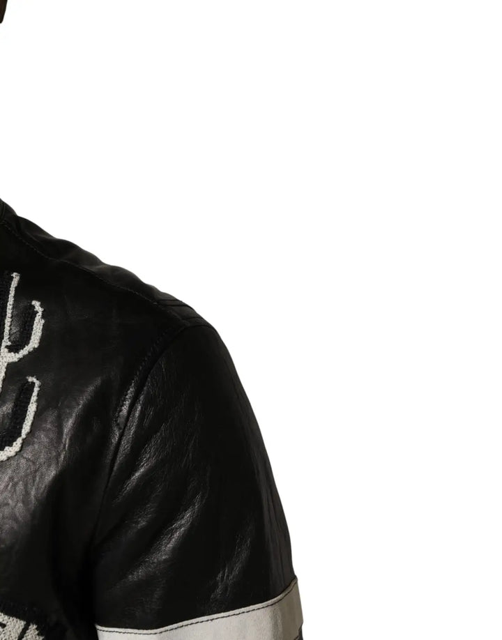 Dolce &amp; Gabbana Black Guns n’ Roses FullZip Men Biker Jacket