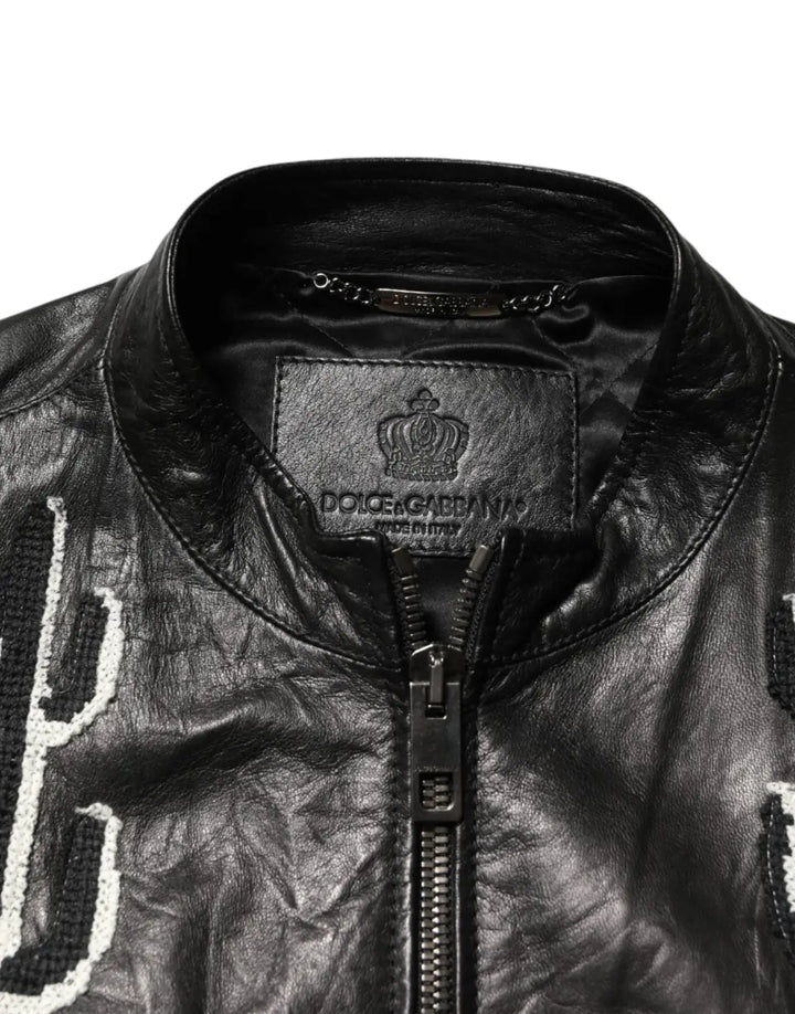 Dolce &amp; Gabbana Black Guns n’ Roses FullZip Men Biker Jacket