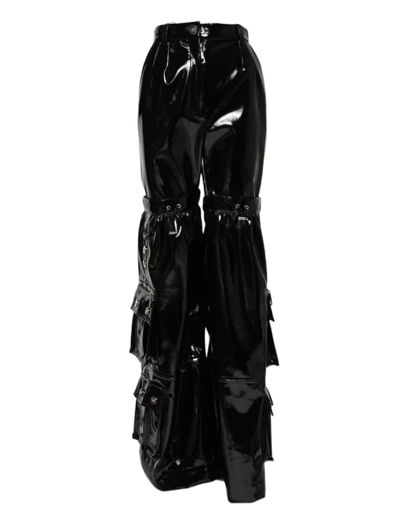 Dolce & Gabbana Black High Waist Cargo Bootcut Pants