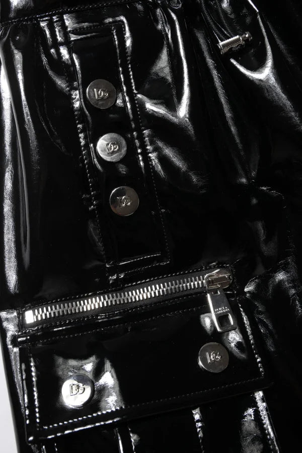 Dolce &amp; Gabbana Black High Waist Cargo Bootcut Pants