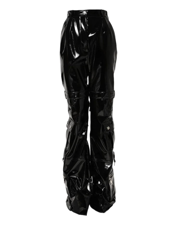 Dolce & Gabbana Black High Waist Cargo Bootcut Pants