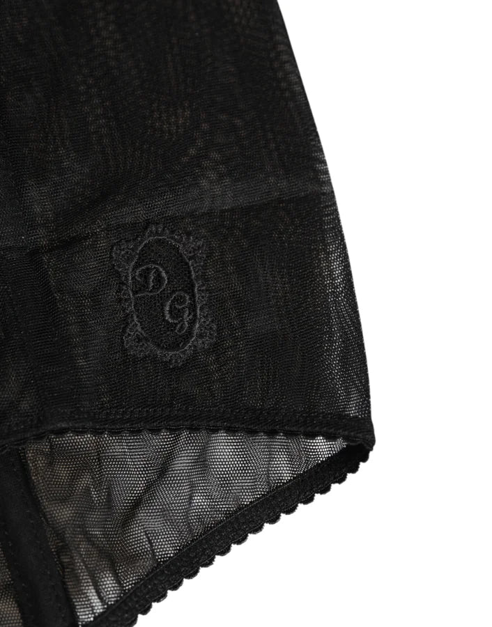 Dolce &amp; Gabbana Black High Waist Mesh Sheer Shapewear Underwear