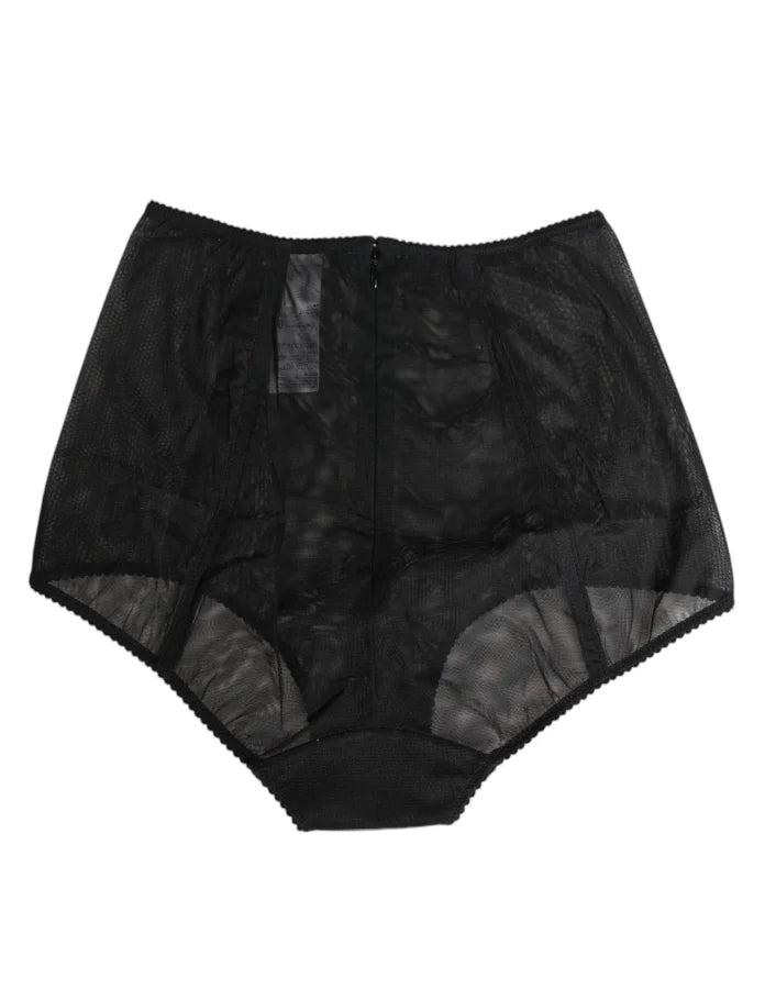 Dolce &amp; Gabbana Black High Waist Mesh Sheer Shapewear Underwear