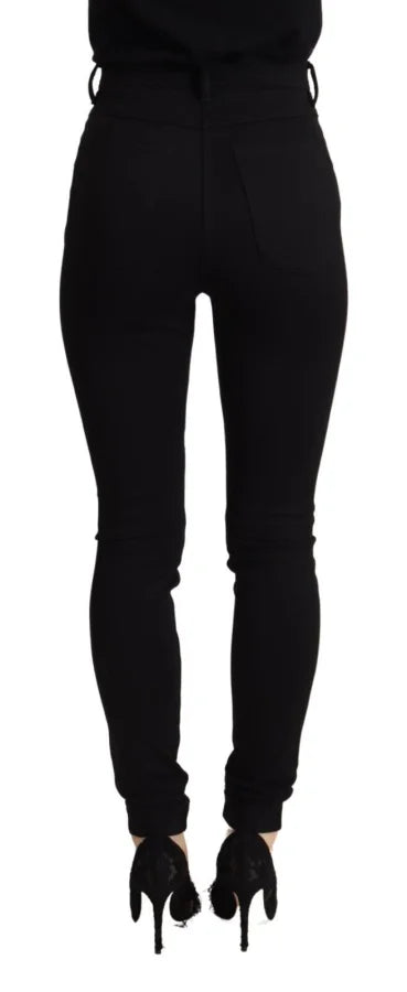 Dolce &amp; Gabbana Black High Waist Skinny Slim Fit Pants