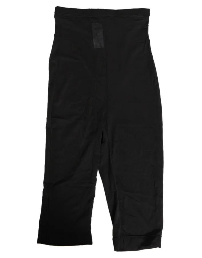 Dolce &amp; Gabbana Black High Waist Tight Midi Trouser Underwear