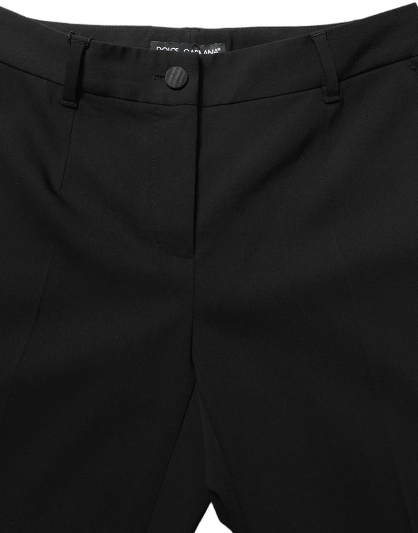 Dolce & Gabbana Black Highwaist Straight Dress Trouser Pants