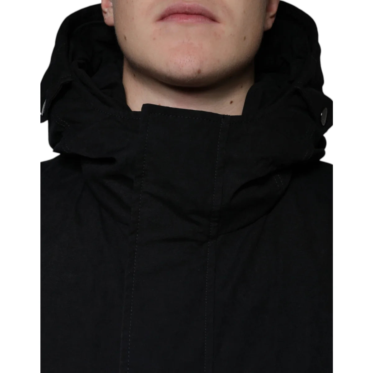 Dolce & Gabbana Black Hooded Trench Coat Jacket for Effortless Style