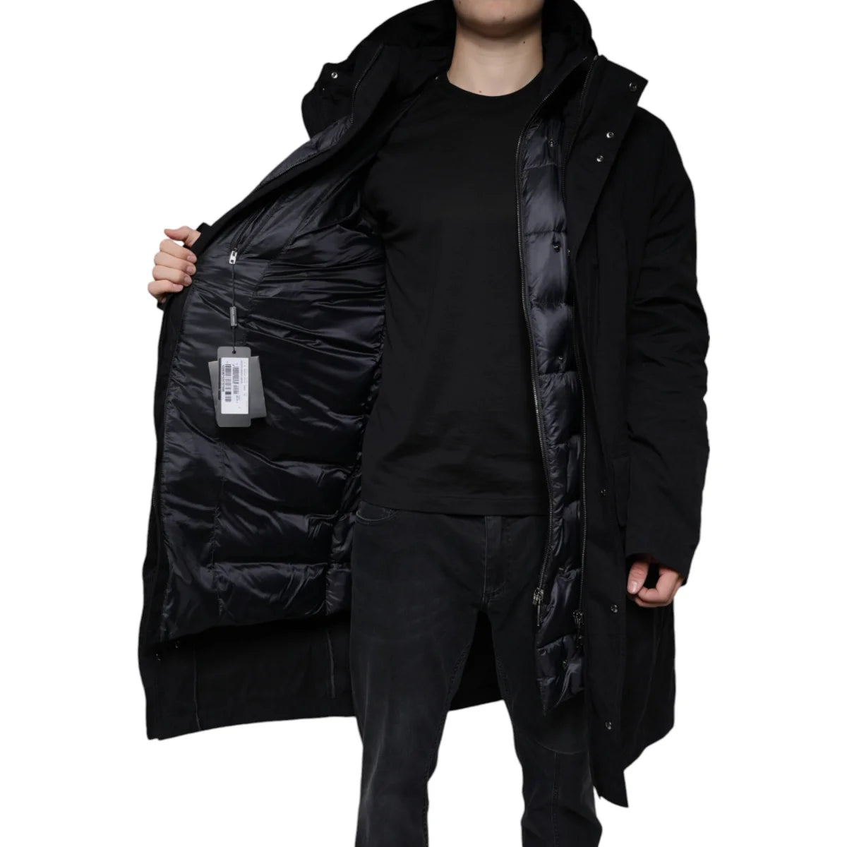Dolce & Gabbana Black Hooded Trench Coat Jacket for Effortless Style