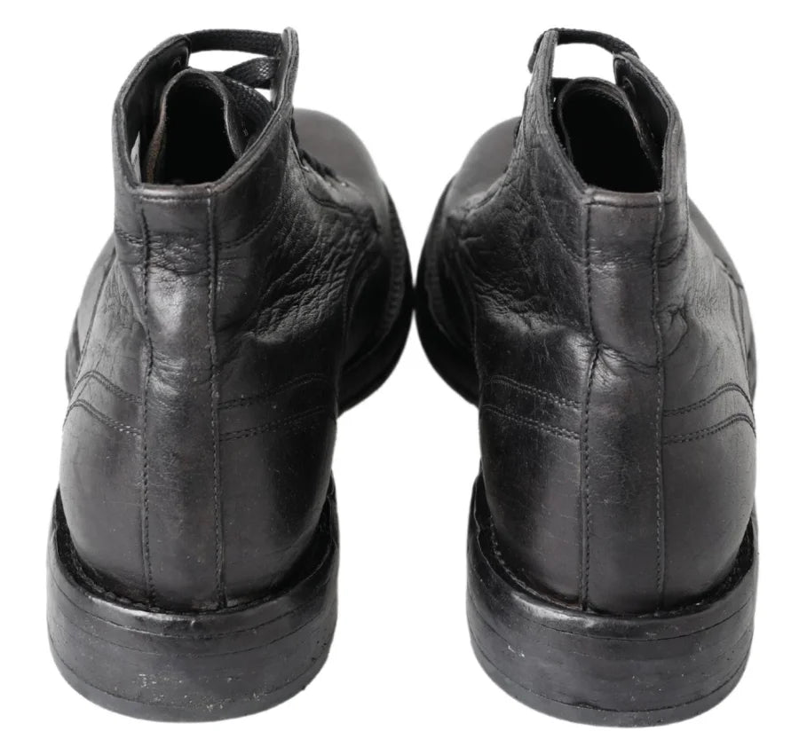 Dolce &amp; Gabbana Black Horse Leather Perugino Boots