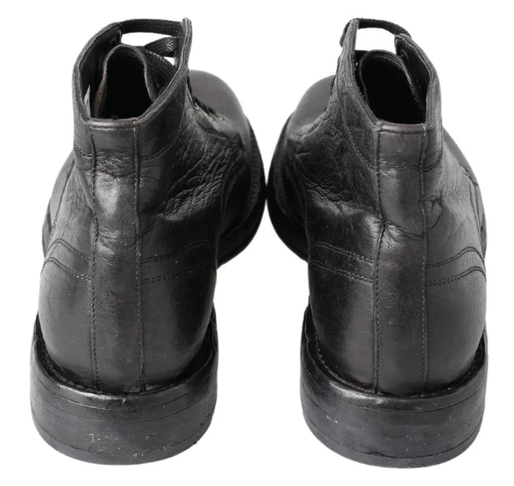 Dolce &amp; Gabbana Black Horse Leather Perugino Boots