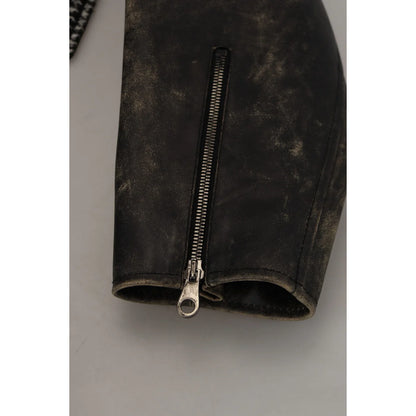 Dolce & Gabbana Black Houndstooth Polyester Bomber Jacket