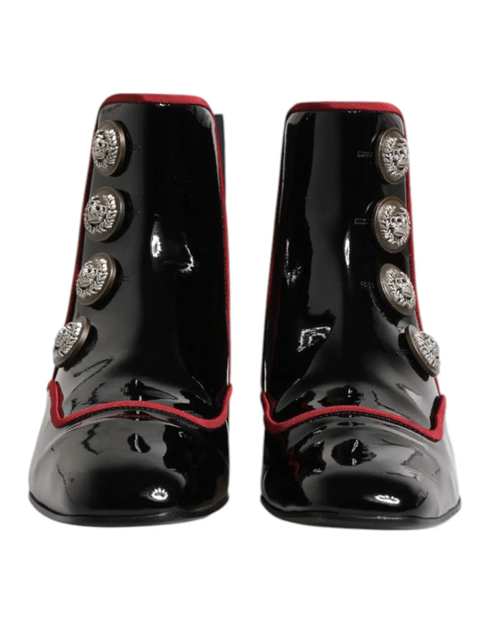 Dolce &amp; Gabbana Black Jackie Buttoned Chelsea Boots Shoes