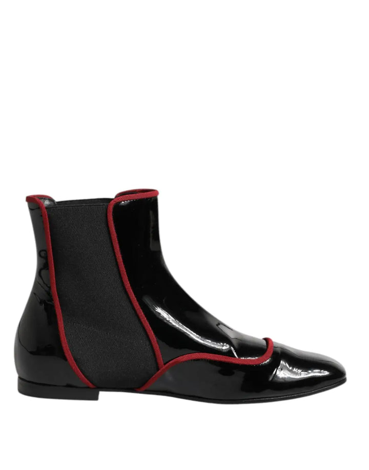 Dolce &amp; Gabbana Black Jackie Buttoned Chelsea Boots Shoes