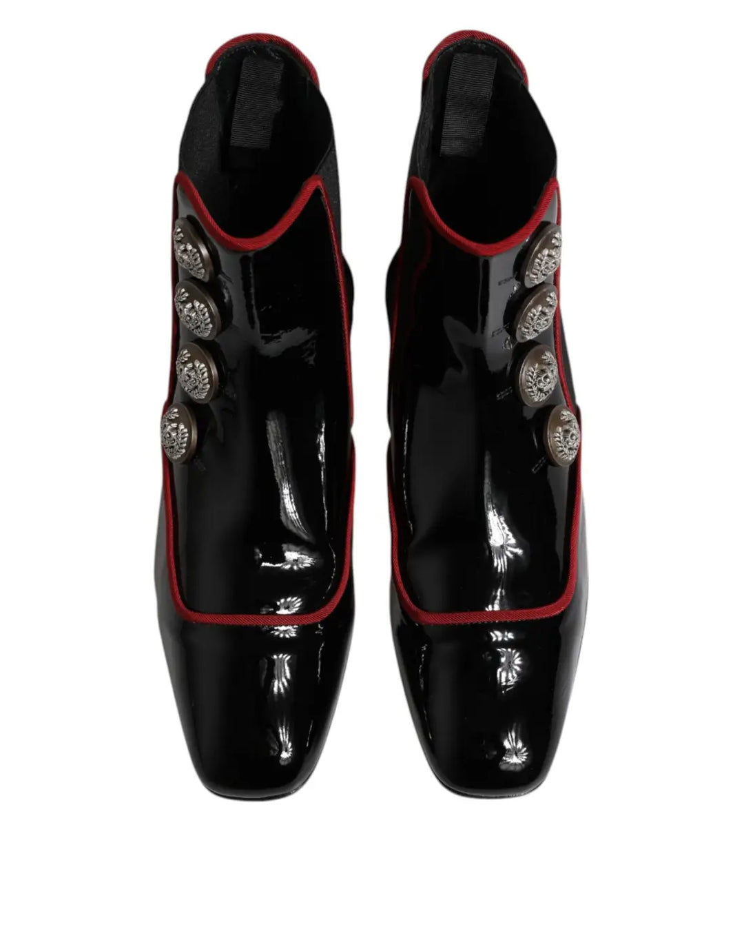 Dolce &amp; Gabbana Black Jackie Buttoned Chelsea Boots Shoes