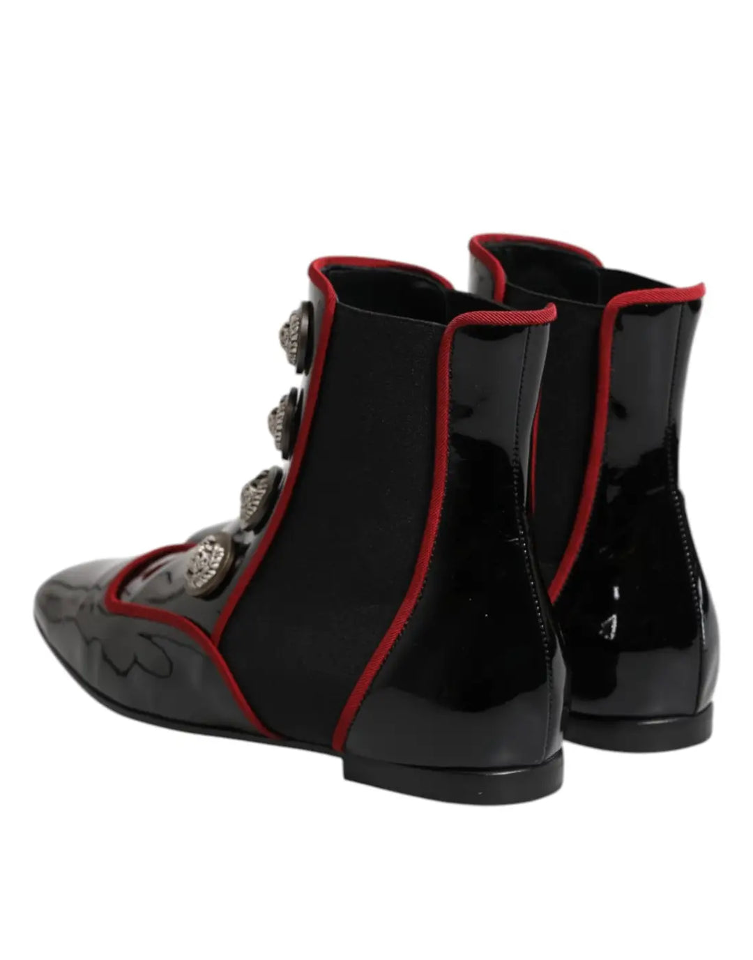 Dolce &amp; Gabbana Black Jackie Buttoned Chelsea Boots Shoes