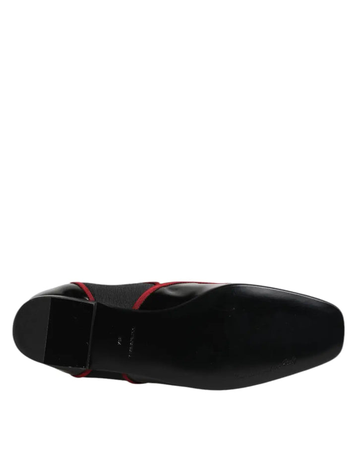 Dolce &amp; Gabbana Black Jackie Buttoned Chelsea Boots Shoes