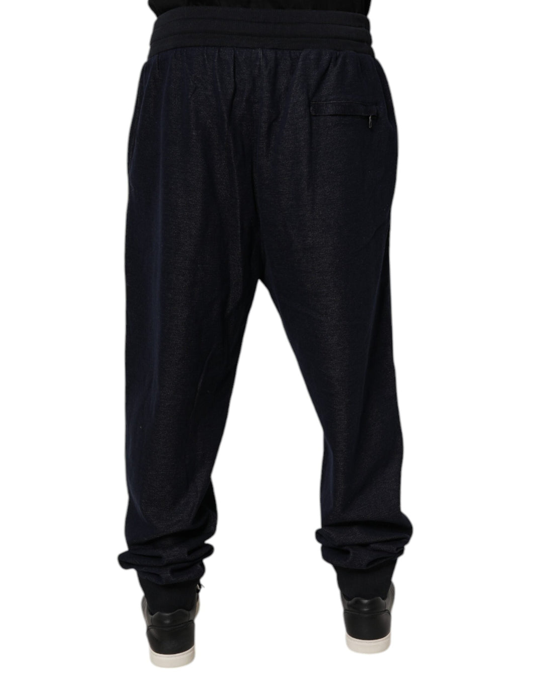 Dolce &amp; Gabbana Black Jacquard Cotton Jogger Sweatpants Pants