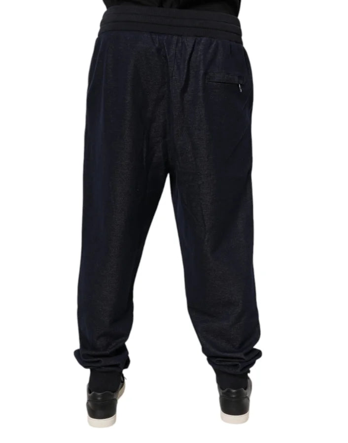 Dolce &amp; Gabbana Black Jacquard Jogger Men Sweatpants Pants
