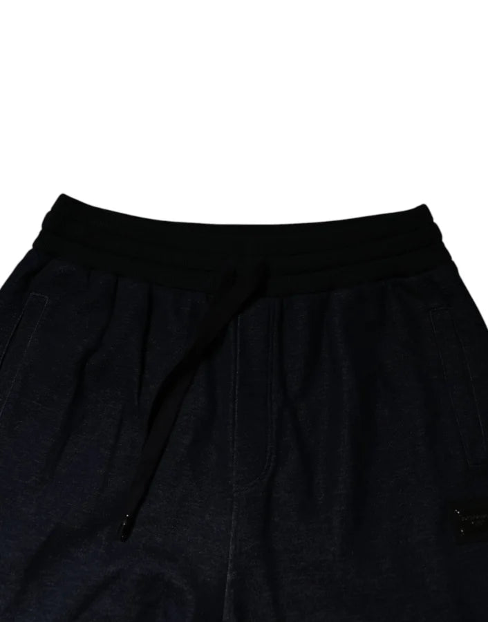 Dolce &amp; Gabbana Black Jacquard Jogger Men Sweatpants Pants