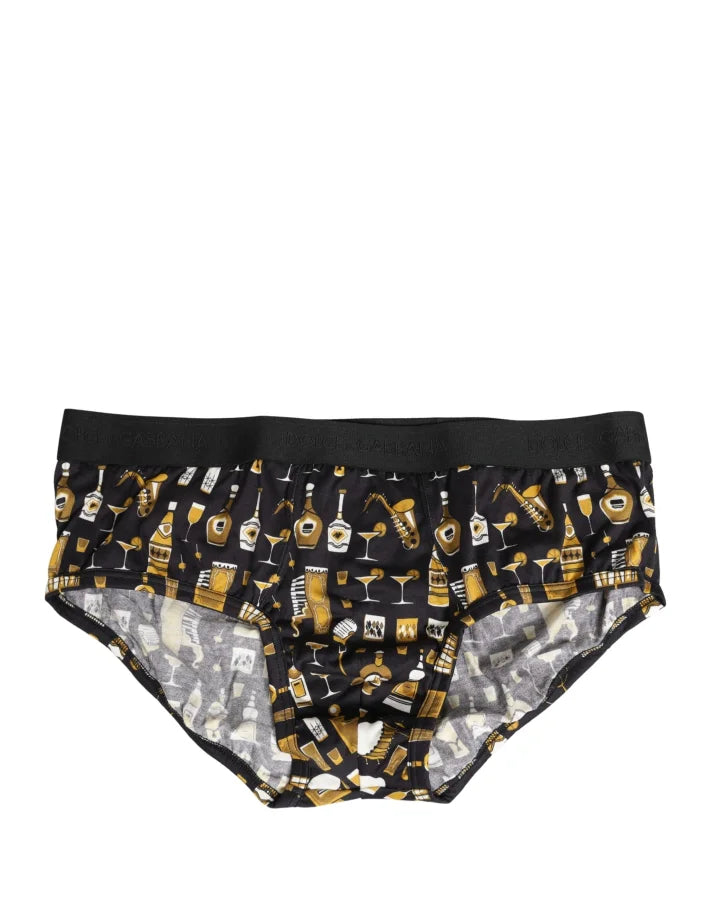 Dolce &amp; Gabbana Black Jazz Cocktail Men Brando Brief Underwear
