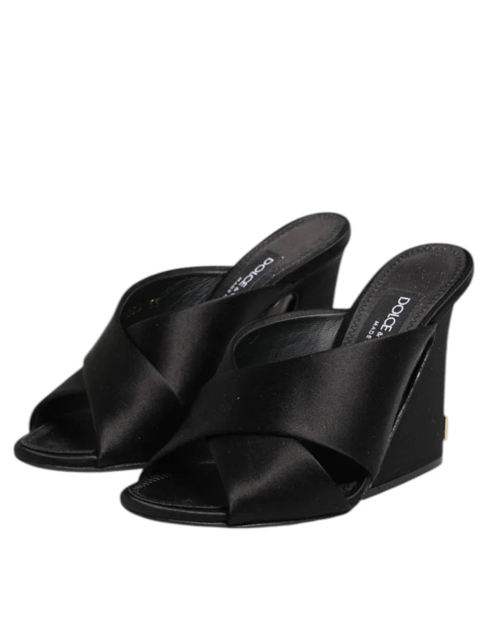 Dolce &amp; Gabbana Black Keira Baroque High Heel Sandals Shoes