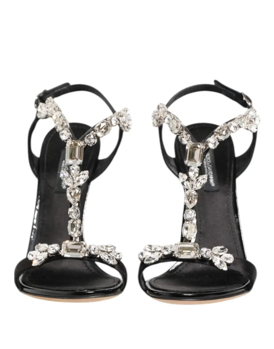 Dolce &amp; Gabbana Black Keira Crystals Heels Sandals Shoes