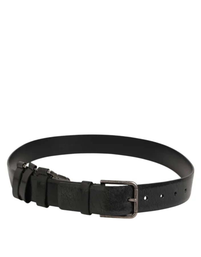 Dolce &amp; Gabbana Black Key Ring Clip Attachments Buckle Belt
